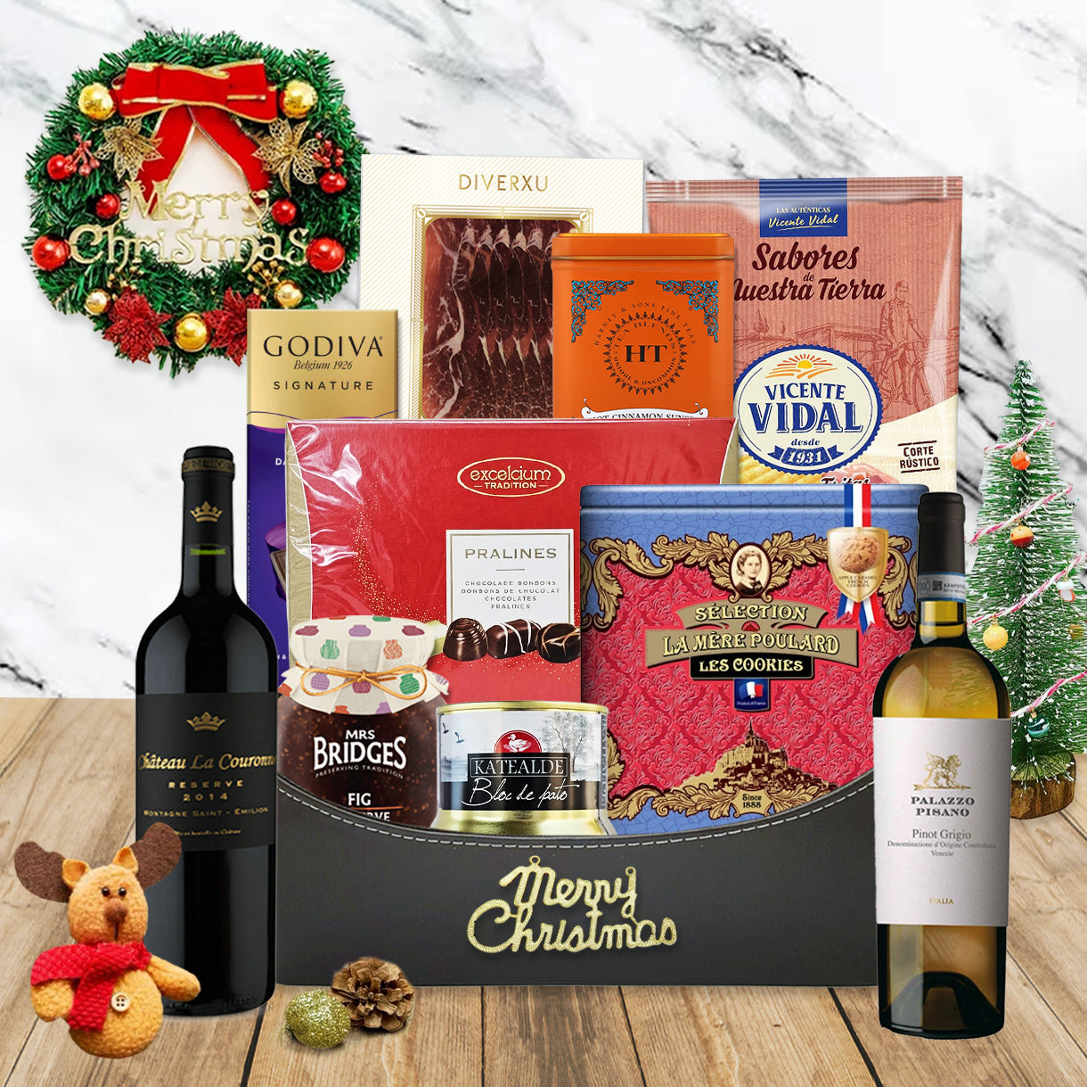 XM2511 紅白酒聖誕美食禮籃